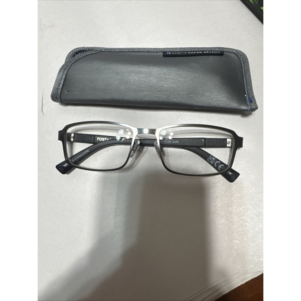 Foster Grant Ti-TECH Ti Titanium Square Men's Glasses Black 55-17 - 140